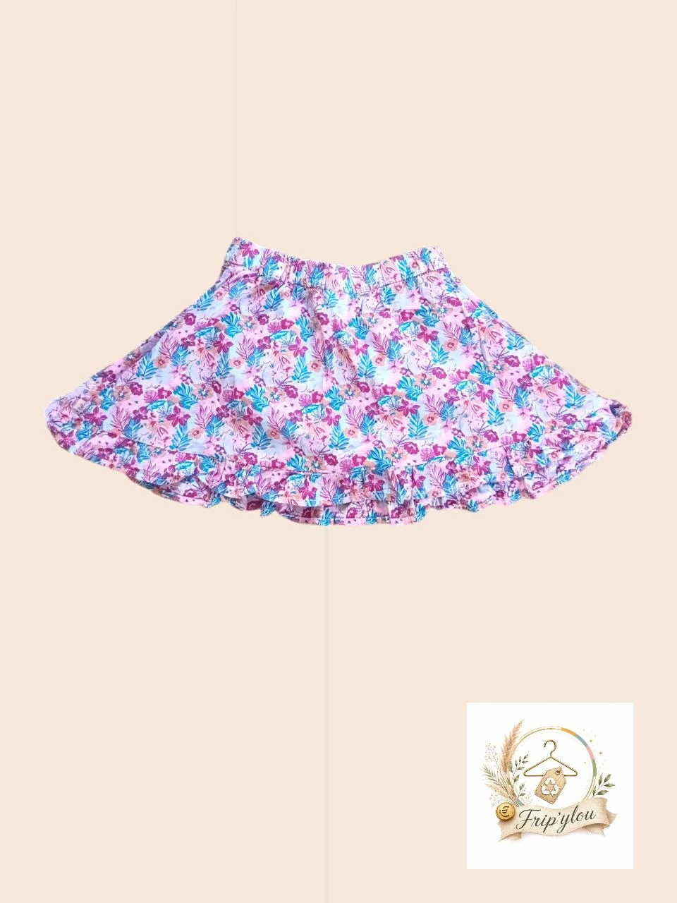 Falda de verano floreada con detalle de flores fluo – A1766 – photo 3